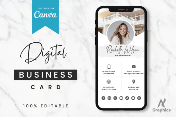Download Real Estate Digital Business Card Temp - Premium Resources
