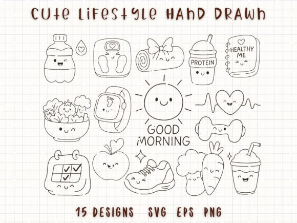 Download Lifestyle Healthy SVG Fitness Doodle - Premium Resources