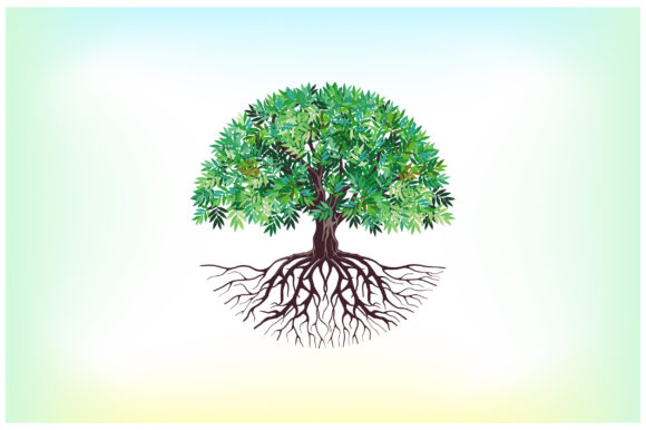 Download Tree and Roots Vector Circular Shape - Shape Collection